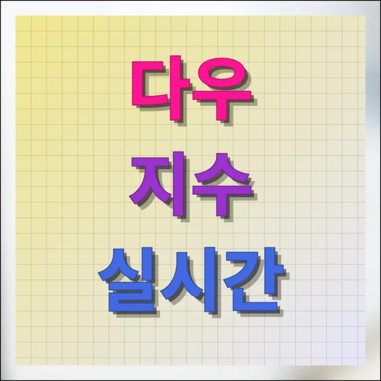 다우지수 실시간 시세 및 차트 보는 방법