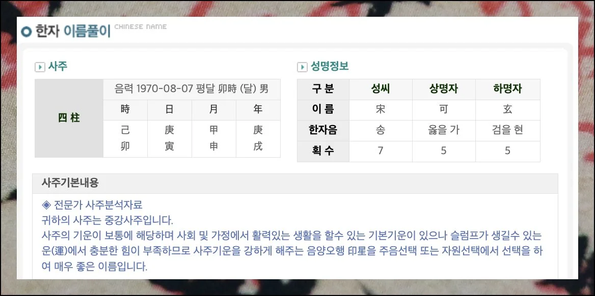 (4) 사주 영향력 분석 결과