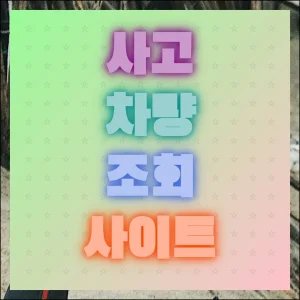 사고차량 조회 사이트 제대로 이용하기