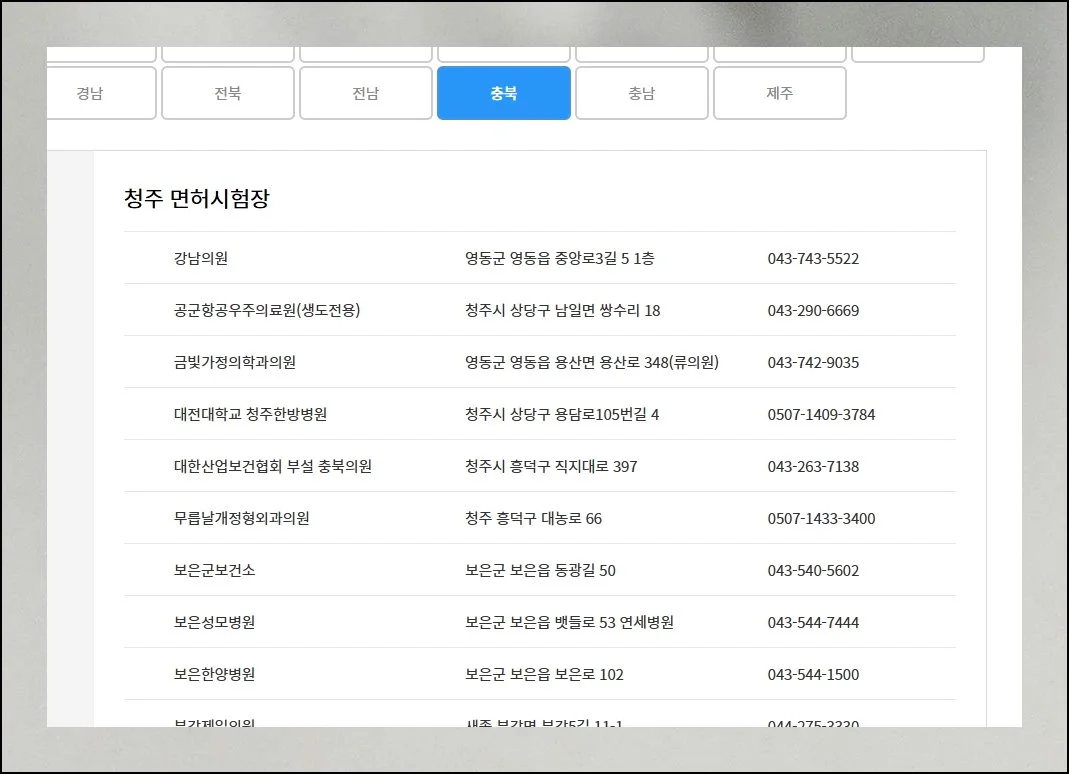 (4) 전국 지정병원 정보 한눈에