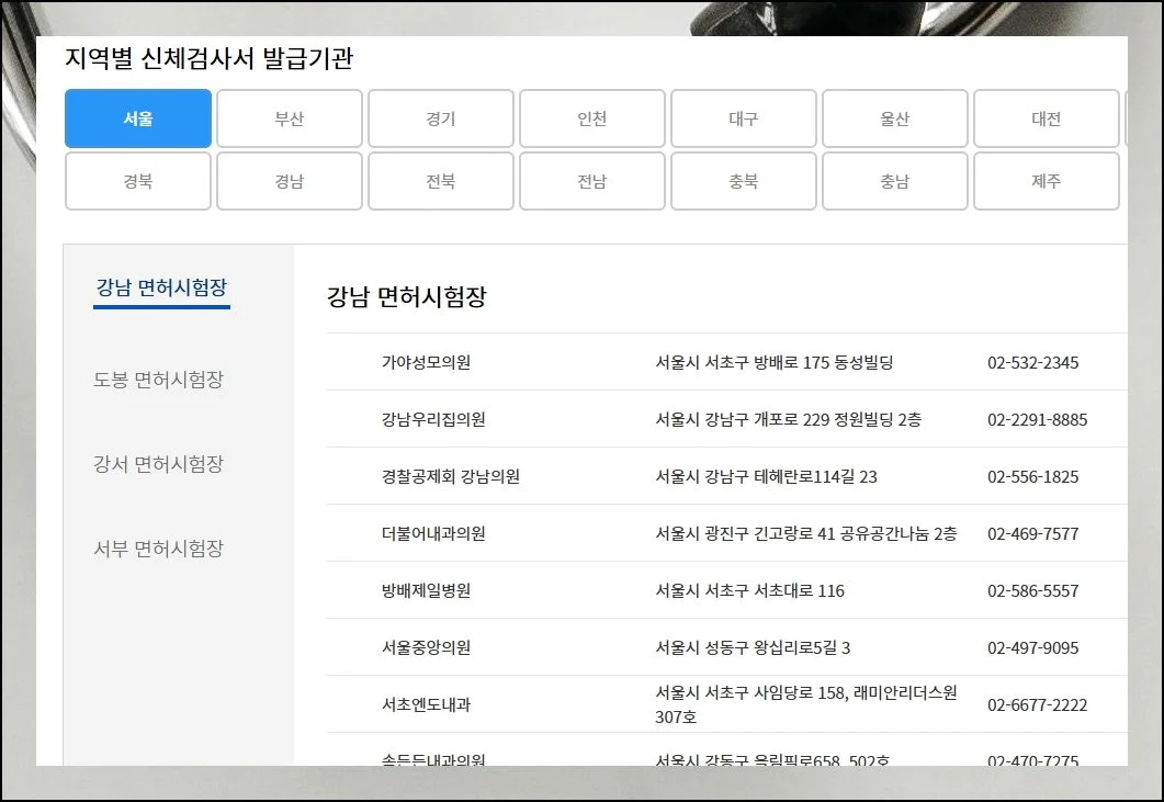 (1) 검사 필수 시기와 선택지