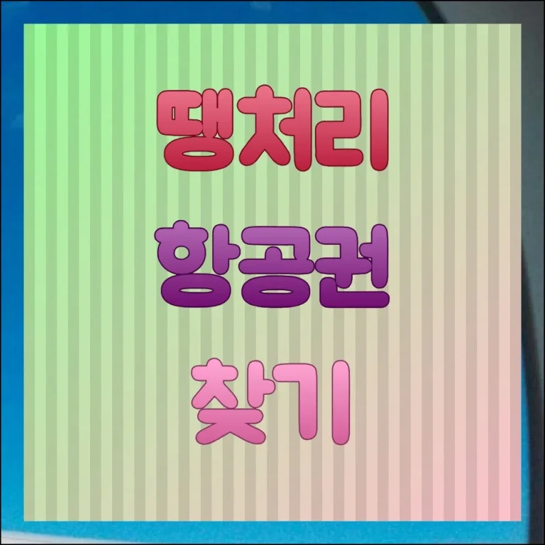 땡처리 항공권 예약 경제적으로 하는법