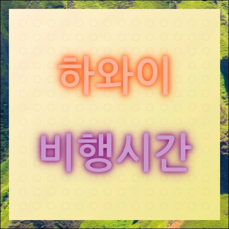 하와이 비행시간 직항 경유 특가항공권 안내