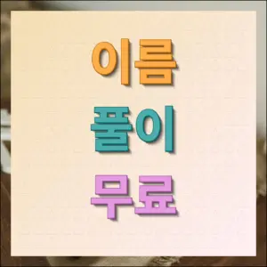 이름풀이 무료 사주 전문가 분석 결과보기