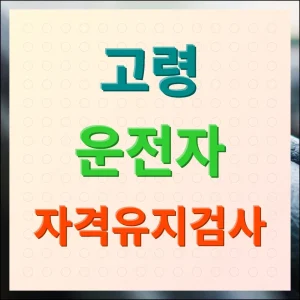 고령운전자 자격유지검사 절차 및 예약하는 방법