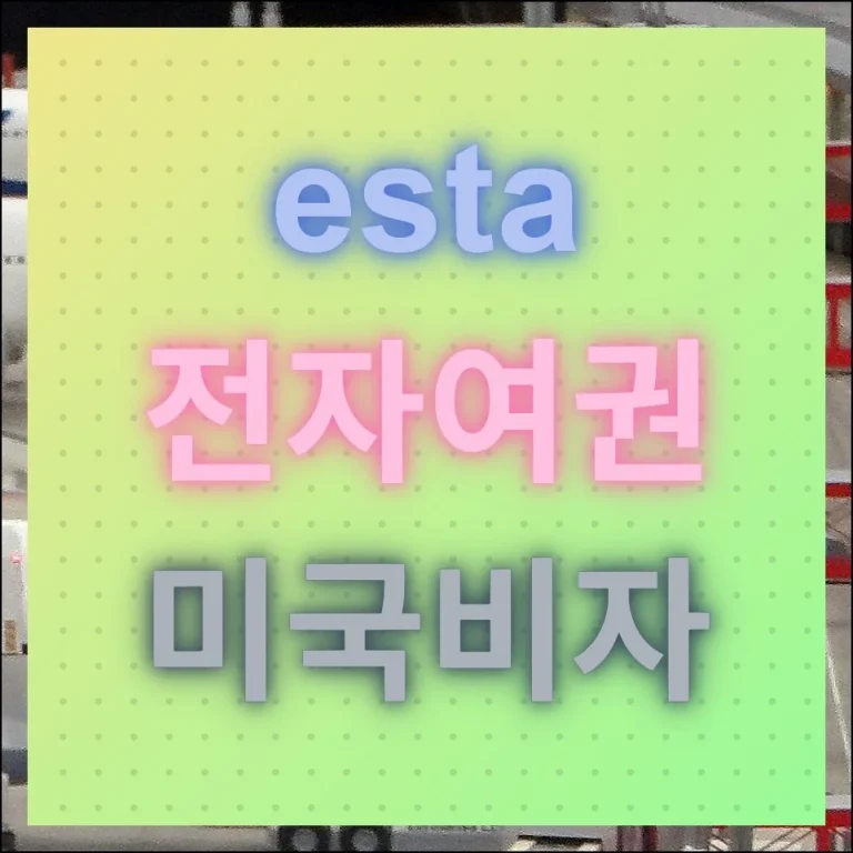 ESTA 전자여권 미국비자 수수료 및 발급 안내