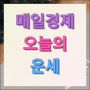 매일경제 오늘의 운세 보기