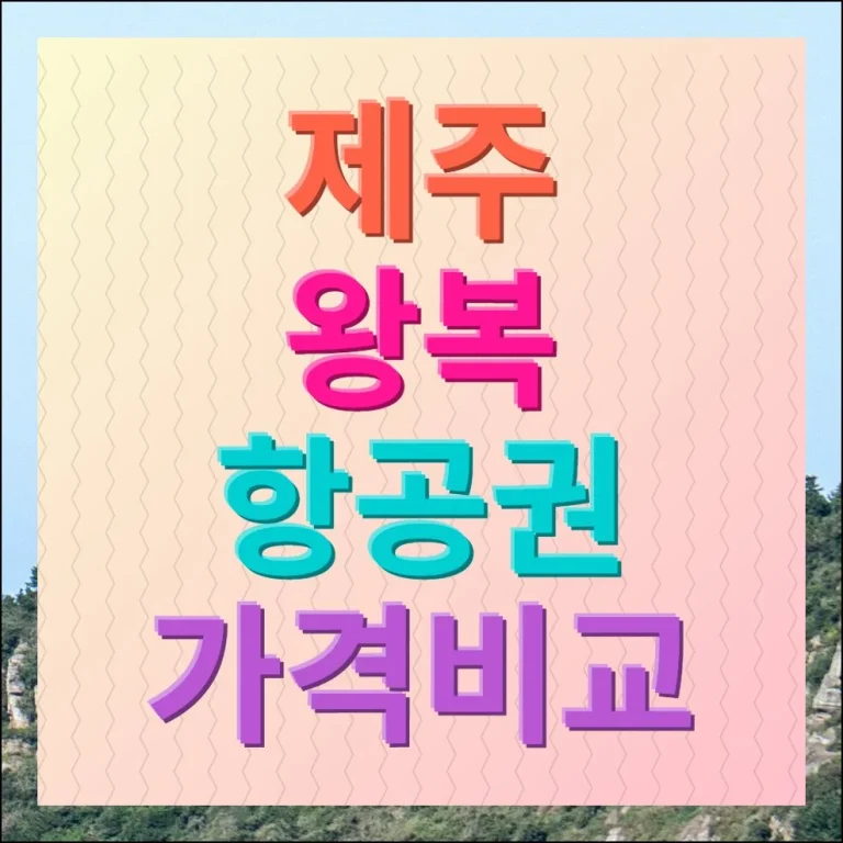 제주 왕복 항공권 가격비교 활용방법